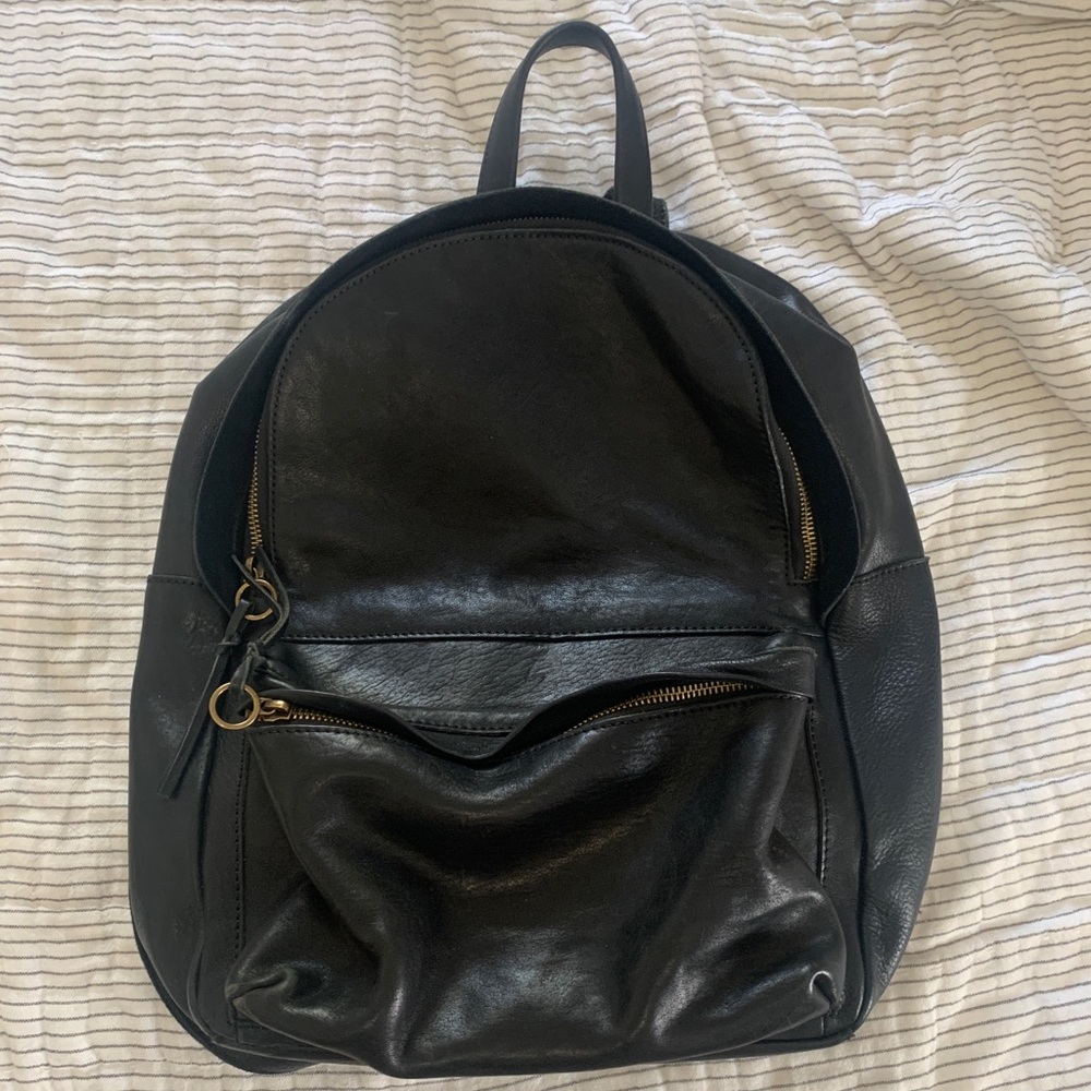 Madewell Black Leather Backpack